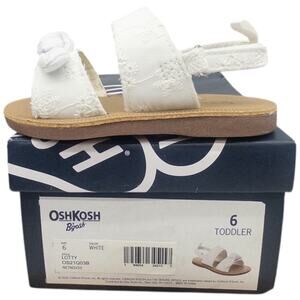 OshKosh B'gosh Toddler Girl's Dress Sandals 6 White Eyelet Lace Lotty